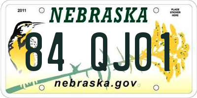 NE license plate 84QJ01