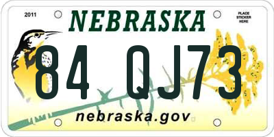 NE license plate 84QJ73