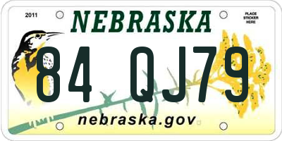NE license plate 84QJ79
