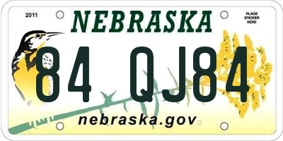 NE license plate 84QJ84