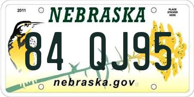 NE license plate 84QJ95