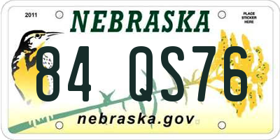 NE license plate 84QS76