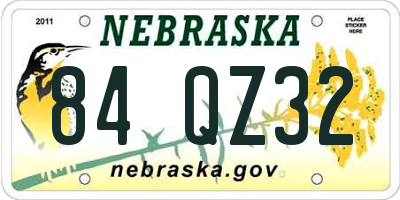 NE license plate 84QZ32