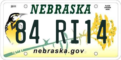 NE license plate 84RI14