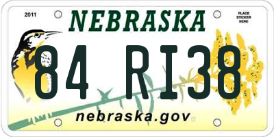 NE license plate 84RI38