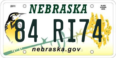 NE license plate 84RI74