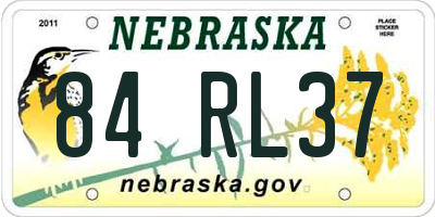 NE license plate 84RL37