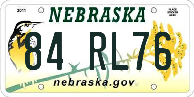 NE license plate 84RL76