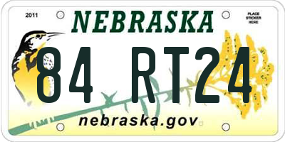 NE license plate 84RT24