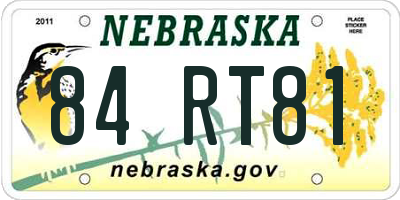 NE license plate 84RT81