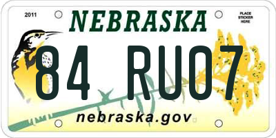 NE license plate 84RU07