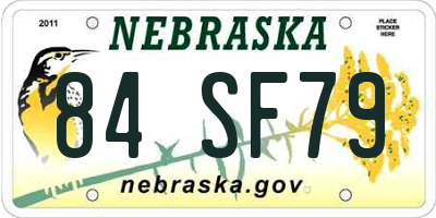 NE license plate 84SF79