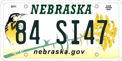 NE license plate 84SI47