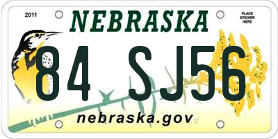 NE license plate 84SJ56