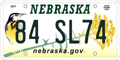 NE license plate 84SL74