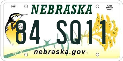 NE license plate 84SQ11