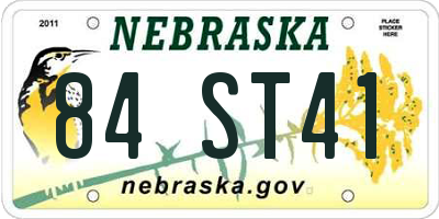 NE license plate 84ST41
