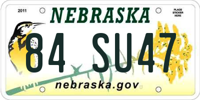 NE license plate 84SU47