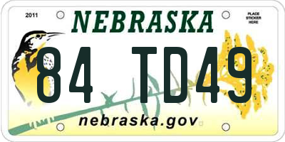 NE license plate 84TD49