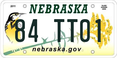 NE license plate 84TT01