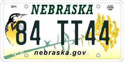 NE license plate 84TT44