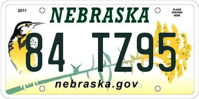 NE license plate 84TZ95