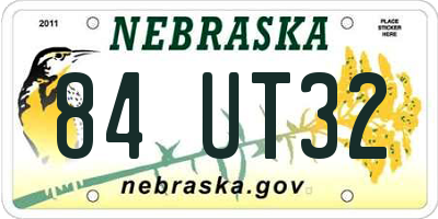 NE license plate 84UT32