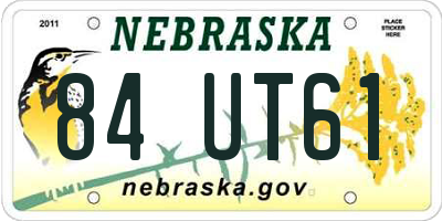 NE license plate 84UT61