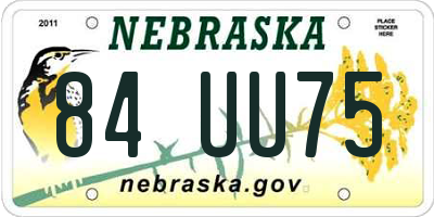 NE license plate 84UU75