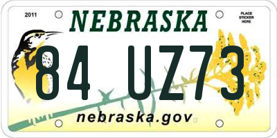 NE license plate 84UZ73