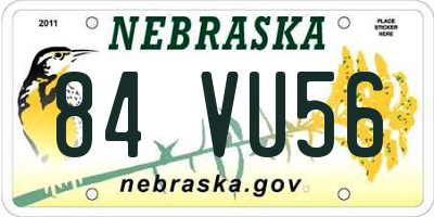 NE license plate 84VU56
