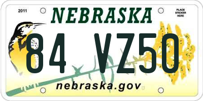 NE license plate 84VZ50