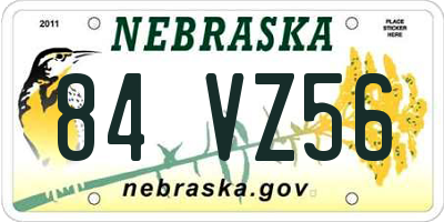 NE license plate 84VZ56
