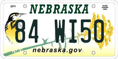 NE license plate 84WI50