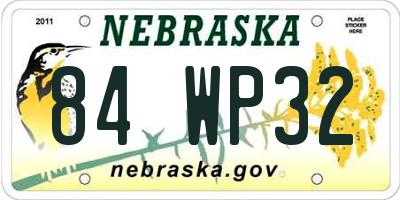 NE license plate 84WP32