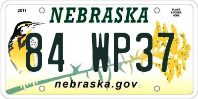 NE license plate 84WP37