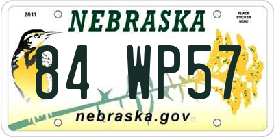 NE license plate 84WP57