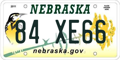 NE license plate 84XE66
