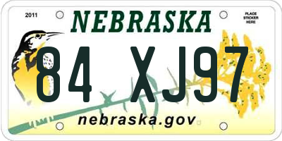 NE license plate 84XJ97