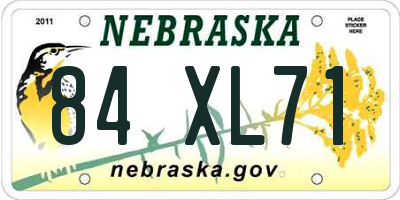 NE license plate 84XL71