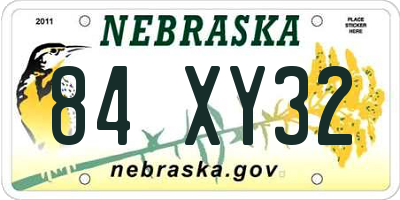 NE license plate 84XY32