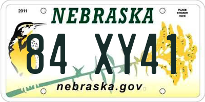 NE license plate 84XY41