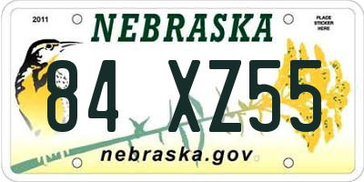 NE license plate 84XZ55