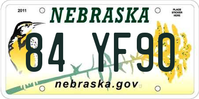 NE license plate 84YF90