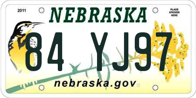 NE license plate 84YJ97