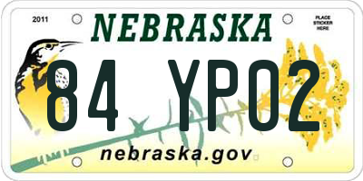 NE license plate 84YP02