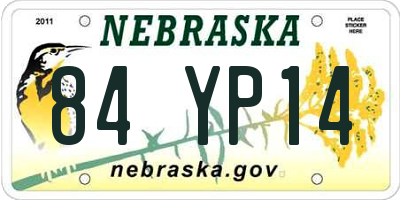 NE license plate 84YP14