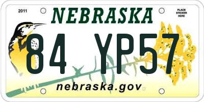 NE license plate 84YP57