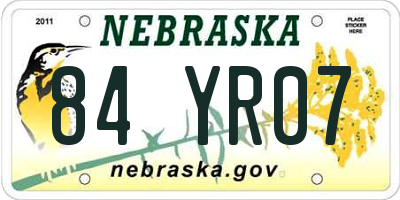 NE license plate 84YR07
