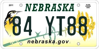 NE license plate 84YT88